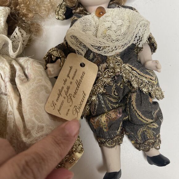 Rare Vintage Porcelain Bisque Albachiara Doll Set by Carlo Comarretto w Tag - Picture 10 of 14